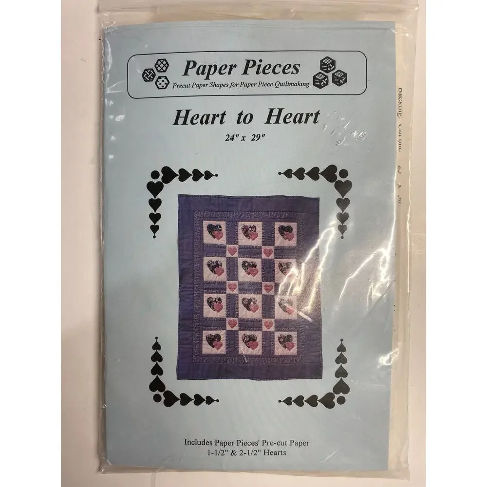 Loving Pieces Quilt Booklet Pattern Pieces Heart Kit Plastic Quilting Templates